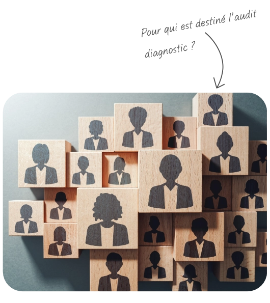 cubes de multiples personnes démontrant que l'audit diagnostic est adapté à tous les secteurs